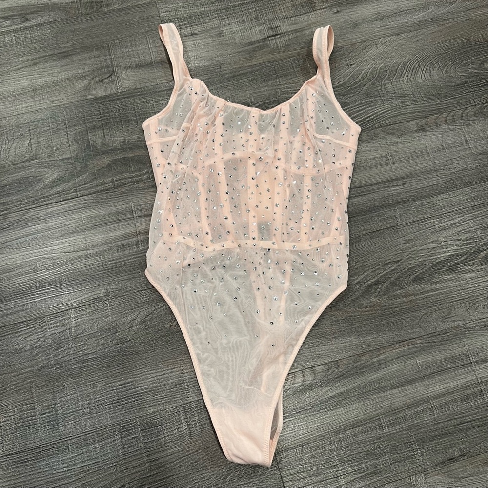 Victoria’s Secret rhinestone mesh lingerie one piece
